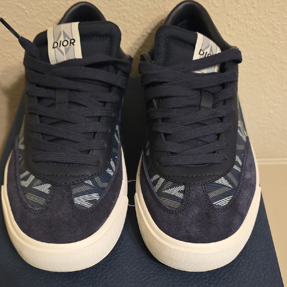 Dior Men's Dark Blue Patterned Sneakers